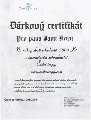 Dárkový certifikát